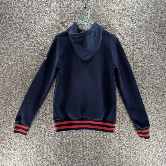 Superdry Hoodie Sweatshirt Womens 4 XS Navy Blue Embroidered Pullover New Logo - Picture 11 of 14